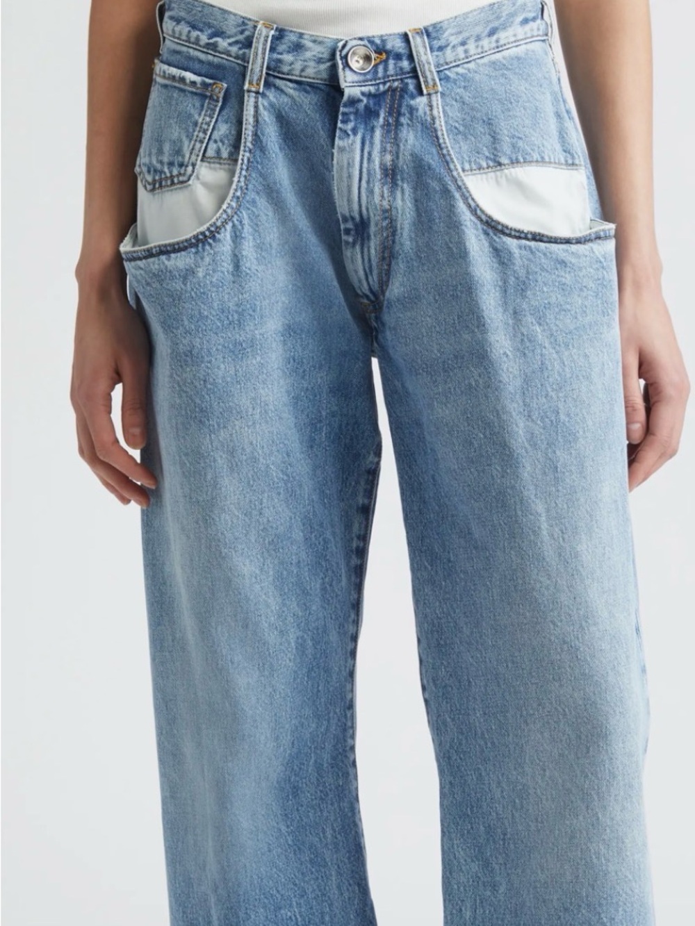 Maison Margiela Exposed Pocket Jeans Wide Leg Acid Wash Italy Womens Size Small - Picture 10 of 10